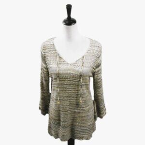 99 Jane Street Neutral Open Knit Lightweight Sweater Size Medium